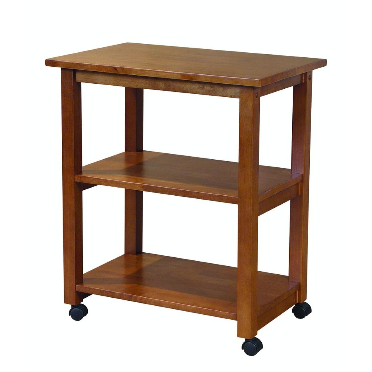 Home Accents - Microwave Cart on Wheels in Oak - Image 2