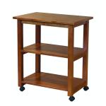 Home Accents - Microwave Cart on Wheels in Oak