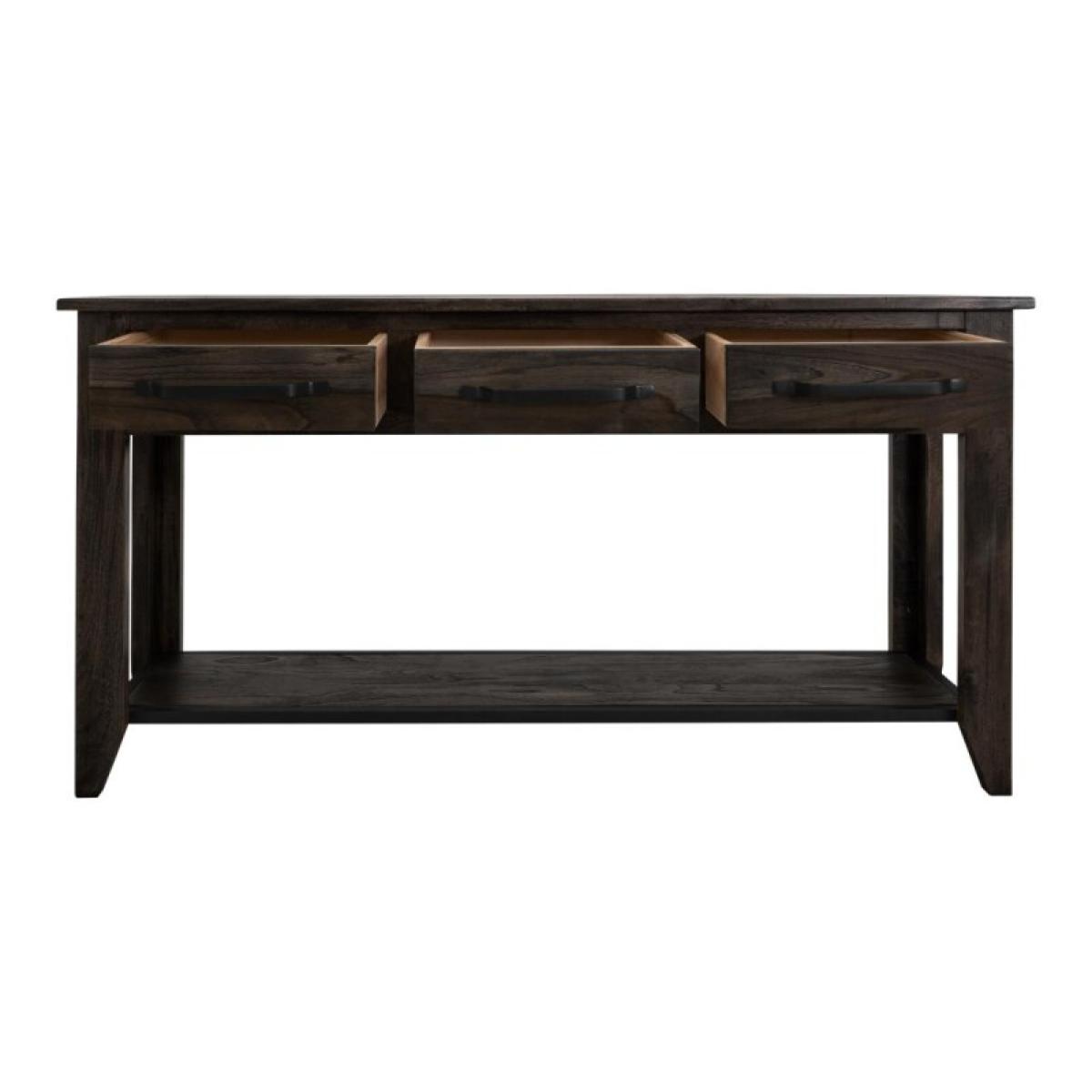 3 Drawer, 1 Shelf Sofa Table - Teak - Image 3
