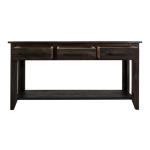 3 Drawer, 1 Shelf Sofa Table - Teak - Image 3