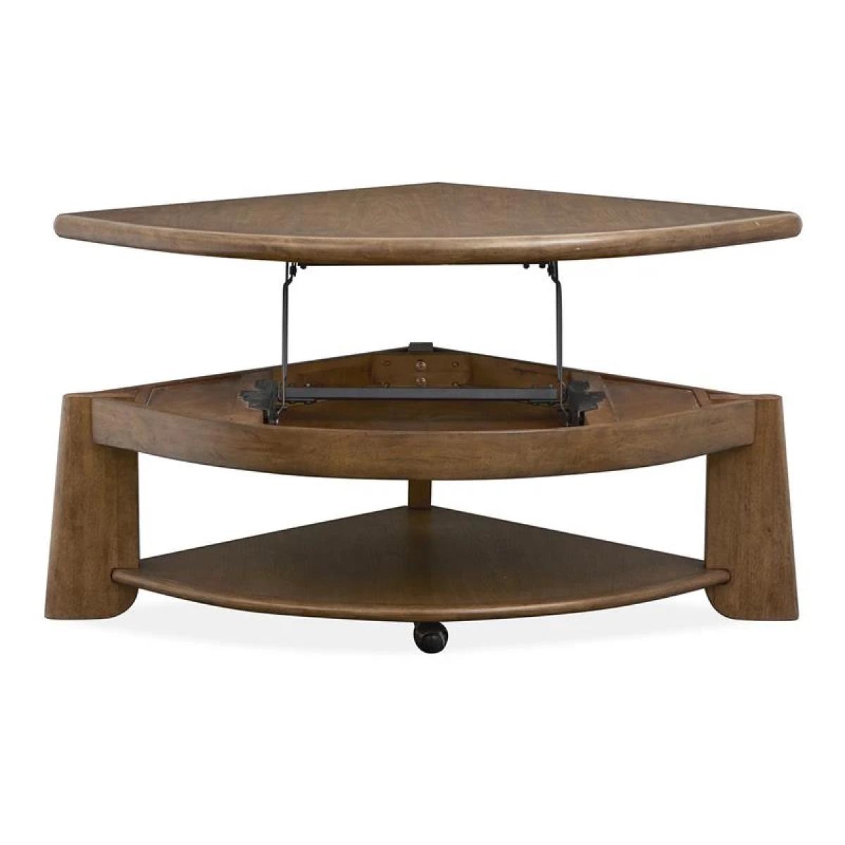 Tanner T6354-65 Pie Shaped Lift Top Cocktail Table w/Casters - Image 3