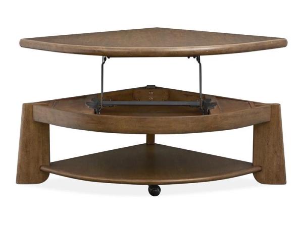 Tanner T6354-65 Pie Shaped Lift Top Cocktail Table w/Casters - Image 3