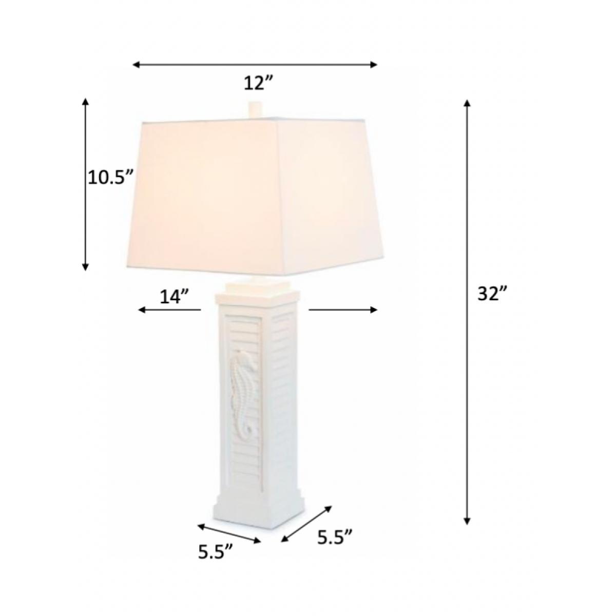 Sea Horse Shutter Table Lamp (set Of 2) - Image 3