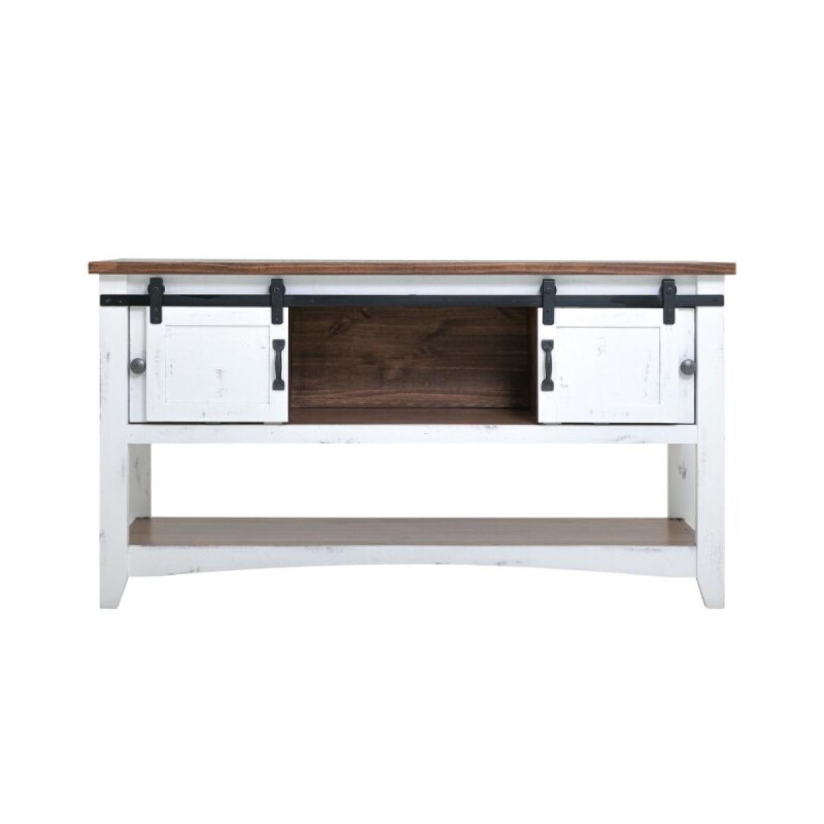 2 Sliding Doors 2 Metal Mesh Doors Sofa Table - Pueblo - Image 8