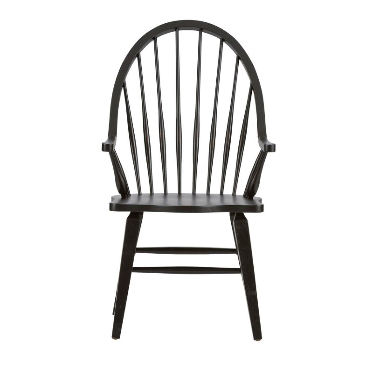 Hearthstone Ridge Windsor Back Arm Chair - Black - Image 4