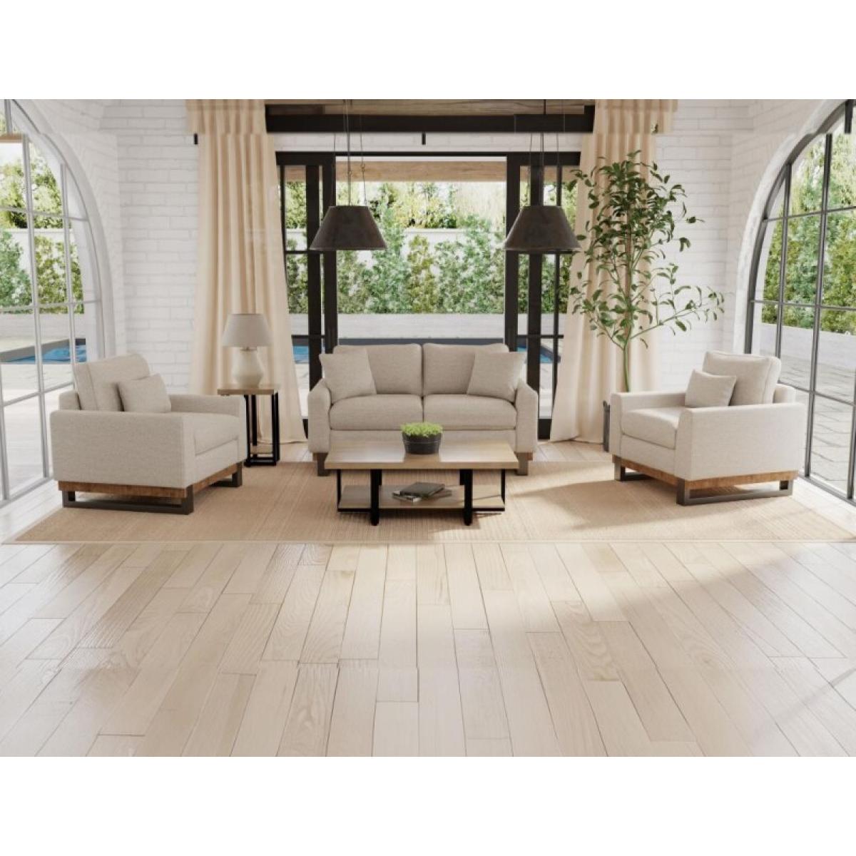 Metal & Wood Base, Loveseat - Mita - Image 3