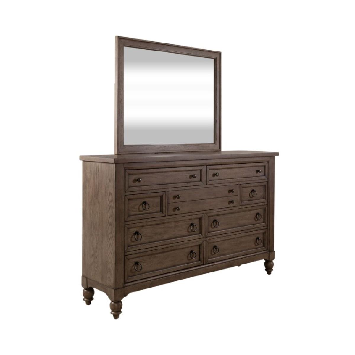 King Sleigh Bed, Dresser & Mirror, Chest - Image 4