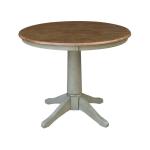 Dining Essentials - 36'' Round Table Top w/30" Transitional Pedestal in Hickory / Stone