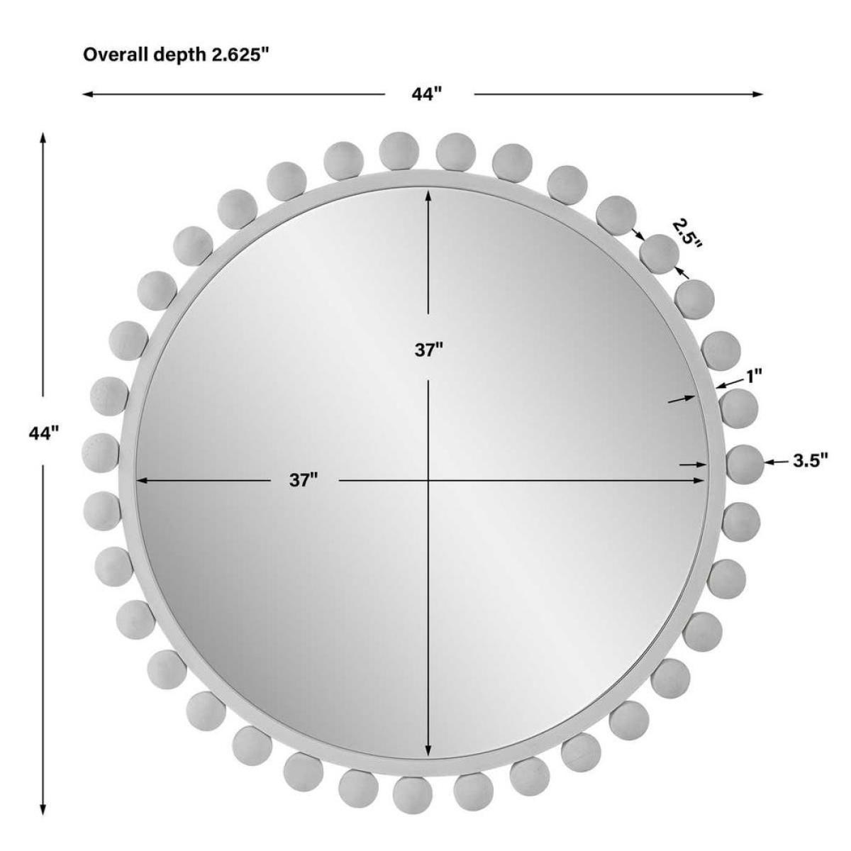 Cyra Round Mirror, White - Image 8