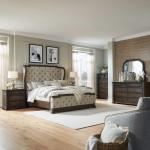King Shelter Bed, Dresser & Mirror, Chest, Night Stand