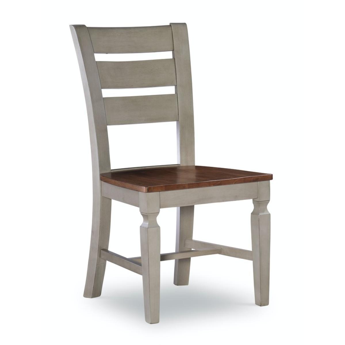 Vista Collection Ladder Back Chair in Hickory & Stone - Image 2