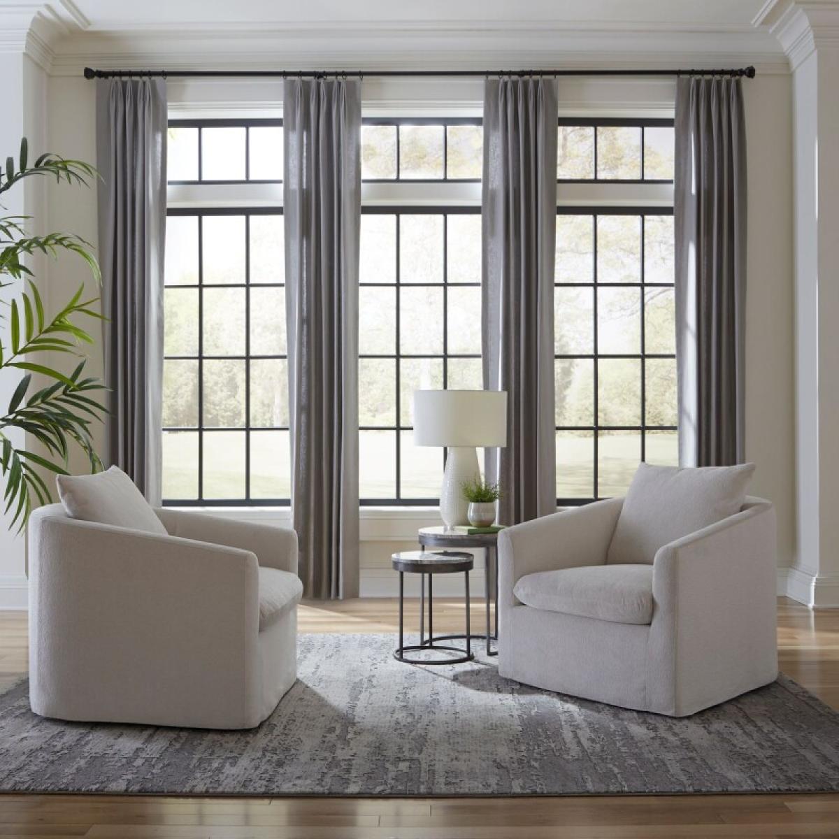 Uph Swivel Accent Chair - Ivory - Image 3