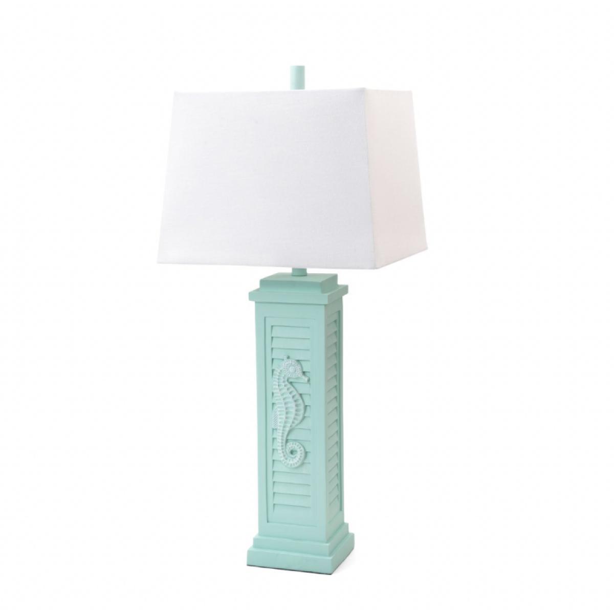 Sea Horse Shutter Table Lamp (Set of 2) - Teal - Image 2