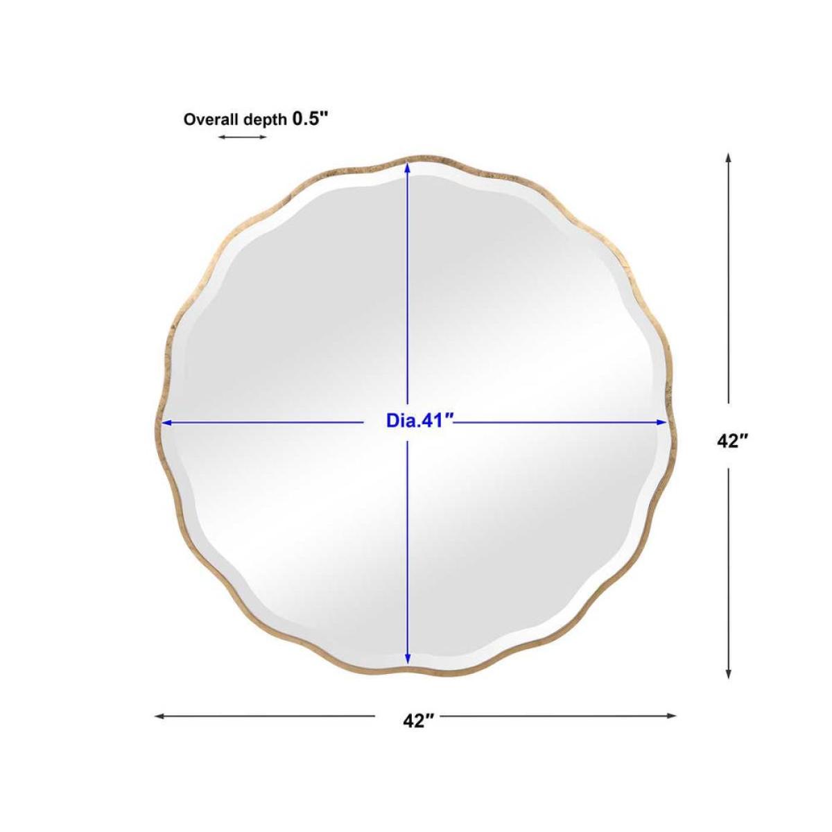 Aneta Round Mirror, Gold - Image 8