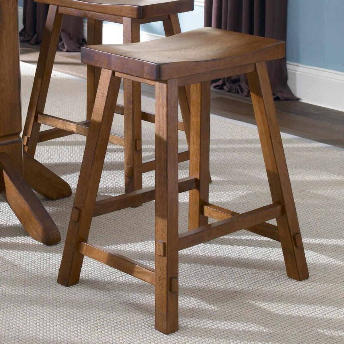 Creations 24 Inch Sawhorse Counter Stool - Tobacco (RTA) - Image 2