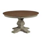 Vista Collection 60'' Solid Round Table Top with Banks Pedestal Base in Hickory and Stone - T41-60RT