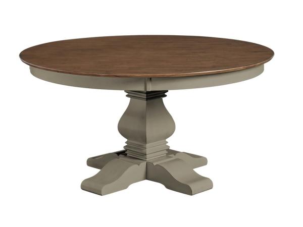Vista Collection 60'' Solid Round Table Top with Banks Pedestal Base in Hickory and Stone - T41-60RT