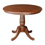 Dining Essentials - 36'' Round Table Top w/30"H Traditional Pedestal in Espresso
