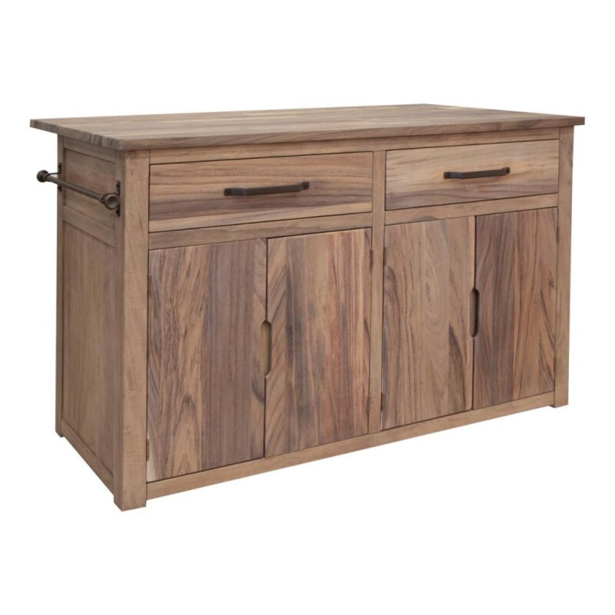 6dcfbeee0c04d0394c0cca29f2e29871 Natural Parota 4 Door 2 Drawer Kitchen Island - Image 1
