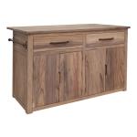 4 Door 2 Drawer Kitchen Island - Natural Parota