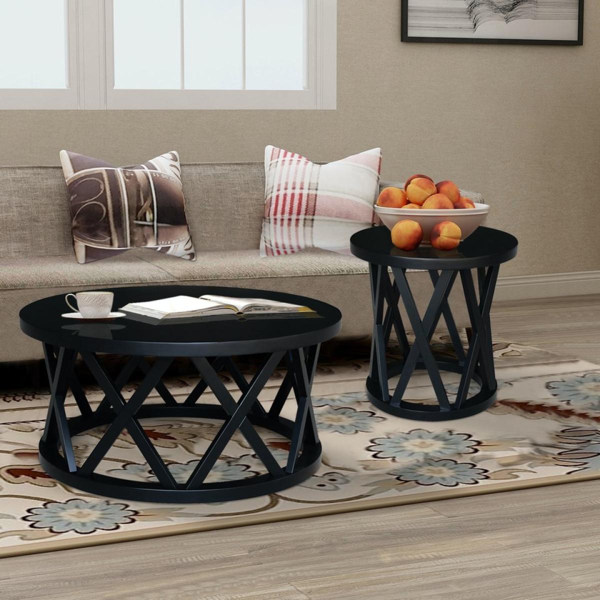 Destinations Collection - Ceylon Round Coffee Table in Black - Image 3