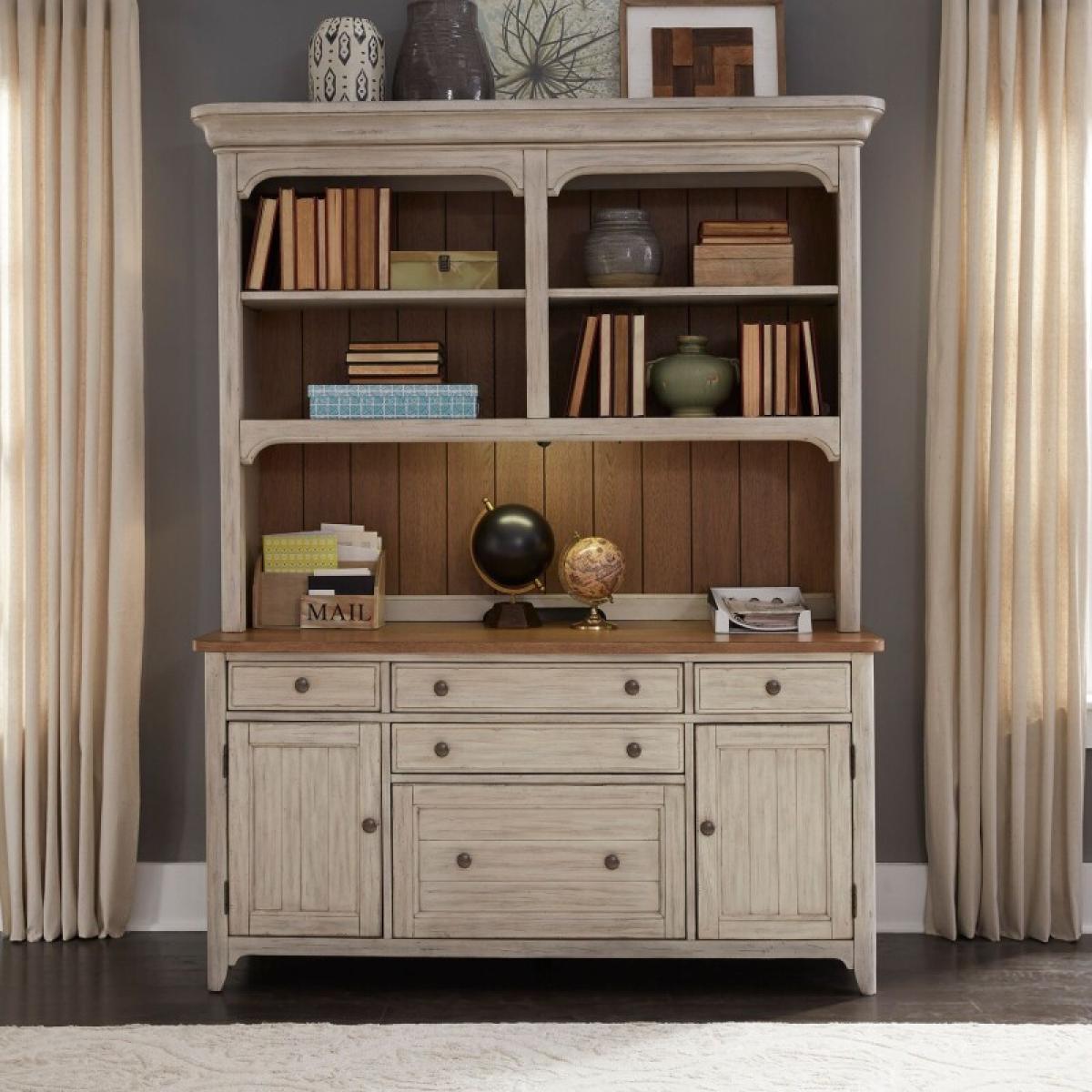 Farmhouse Reimagined 3 Piece Desk & Hutch Set - Image 4