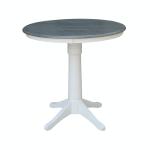 36'' Round Table Top w/ 36" H Transitional Pedestal w/Extension in Heather Gray & White