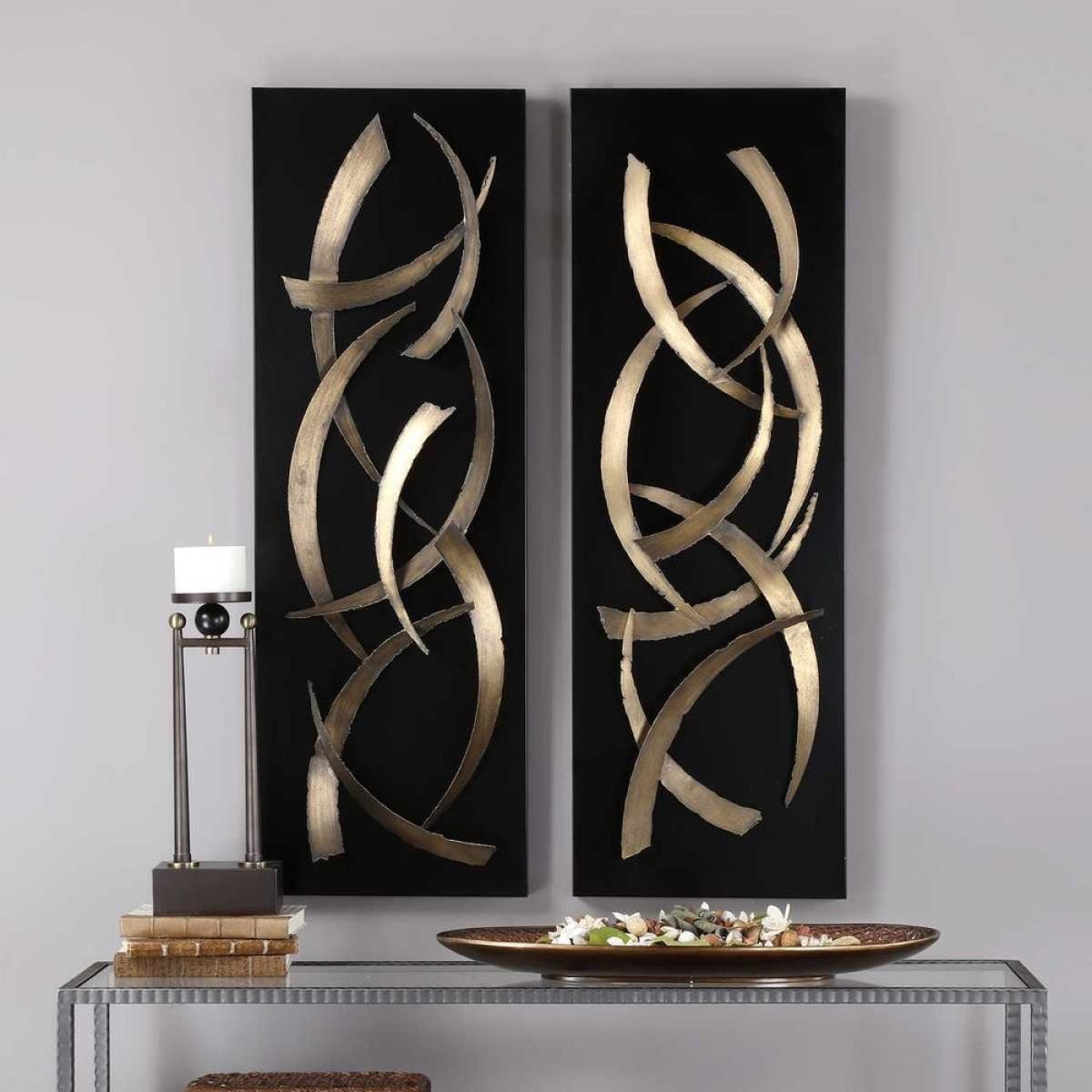 Brushstrokes Metal Wall Panels, S/2 - Image 3