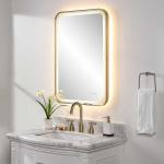 Crofton Lighted Vanity Mirror, Brass - Image 5