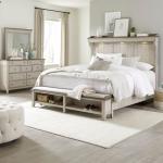 King California Mantle Storage Bed, Dresser & Mirror