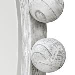 Cyra Wood Round Mirror, Aged Ivory - Image 6