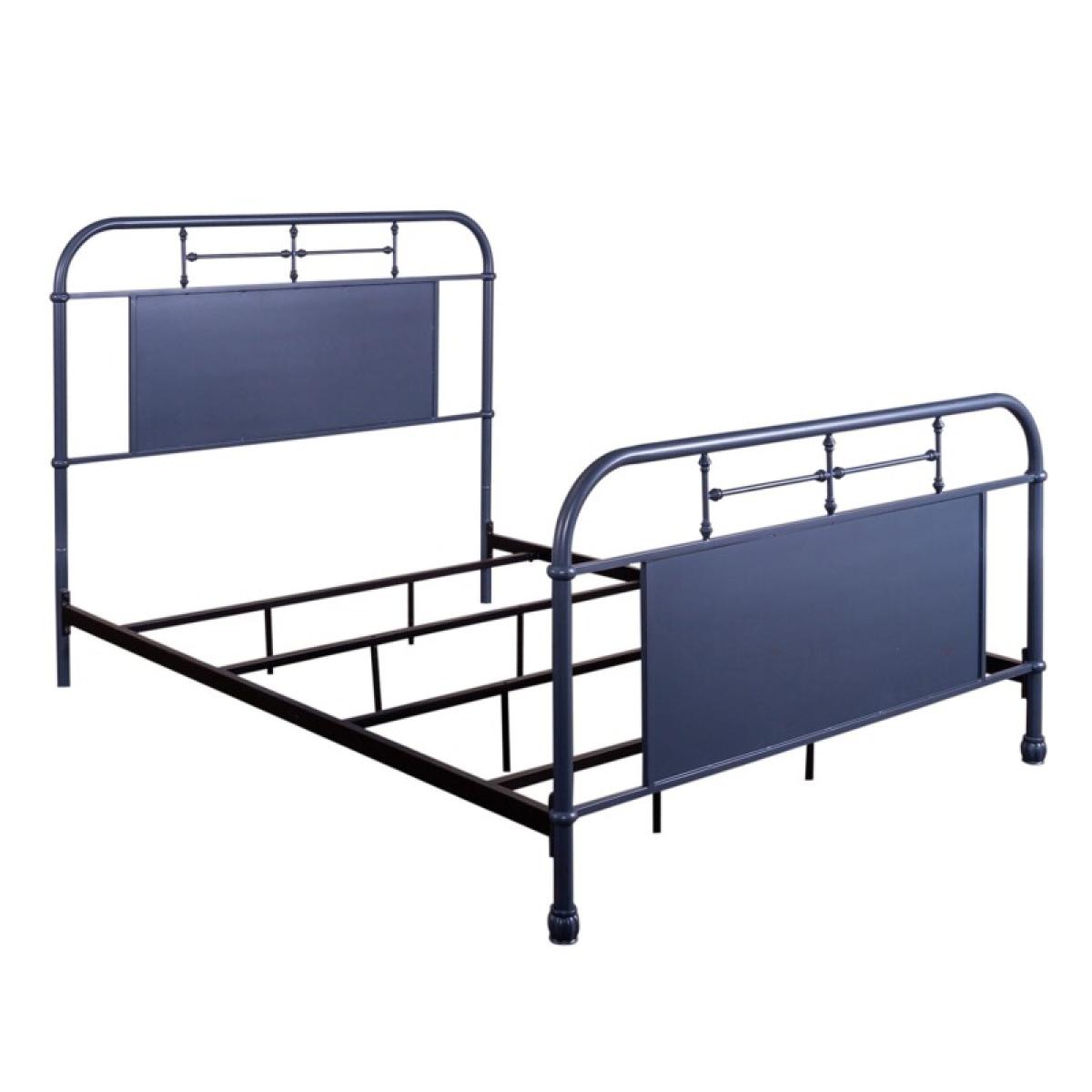 Vintage Series Queen Metal Bed- Navy - Image 3