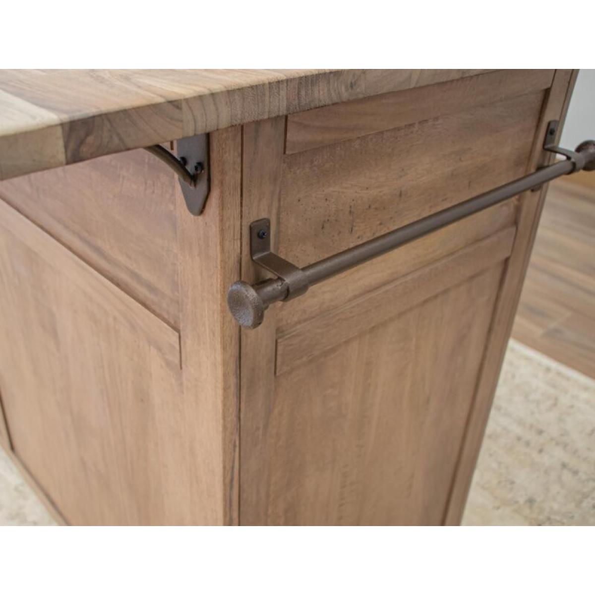 Natural Parota 4 Door 2 Drawer Kitchen Island - Image 9