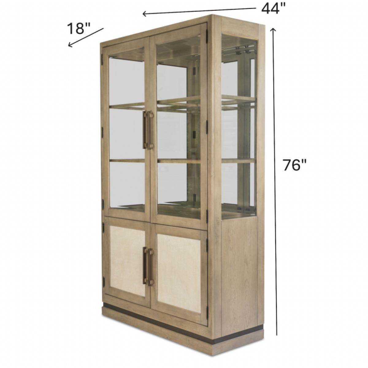 Rio Vista Bunching Curio w/ Reversible Panels and Cabinets - Muted Earth Tones Clay Finish - Image 10