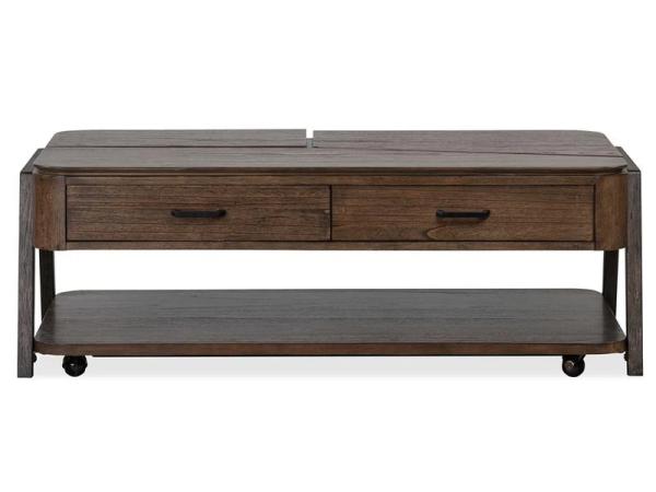 Hallie T6355-50 Lift Top Storage Cocktail Table w/Casters - Image 4