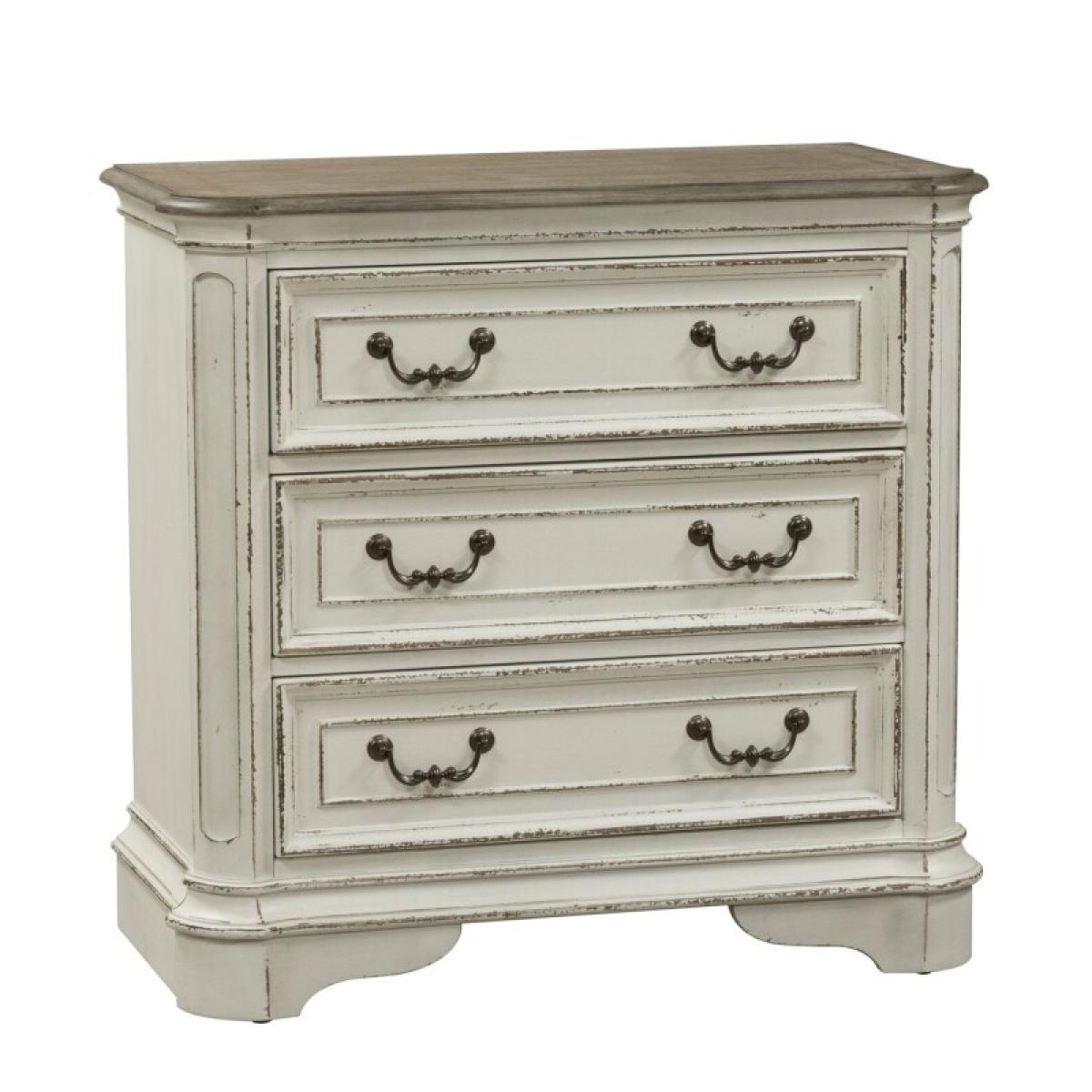 Magnolia Manor 3 Drawer Bedside Chest w/ Charging Station - Image 4