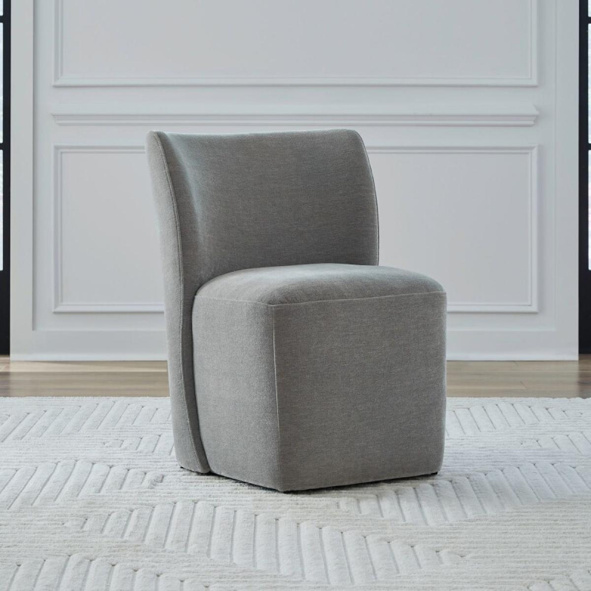 Accent Dining Chair w/ Casters - Sapphire - Image 2
