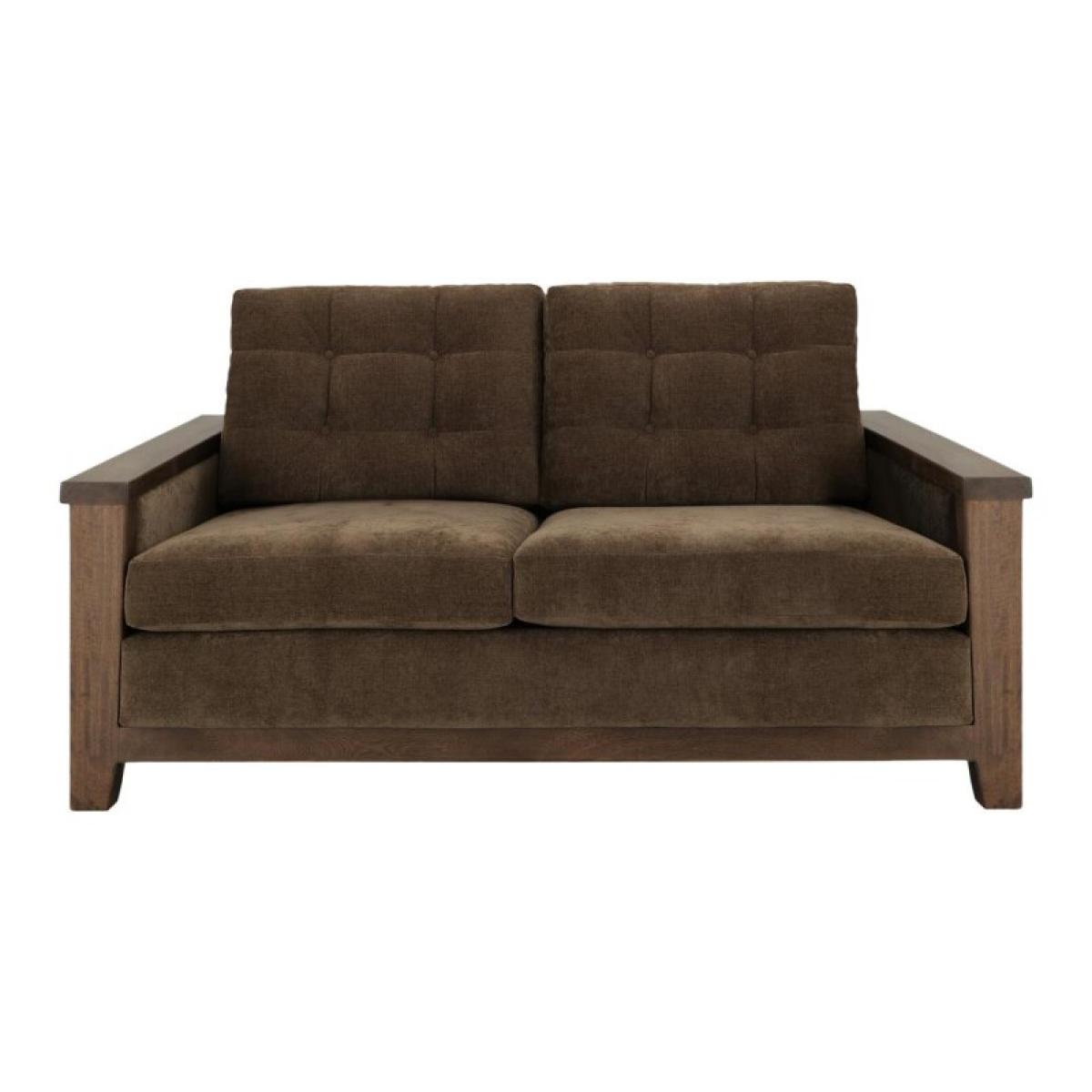Wooden Frame, Upholstered Loveseat - Walnut - Image 3