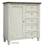 5 Drawer 1 Door Gentleman Chest - Stone