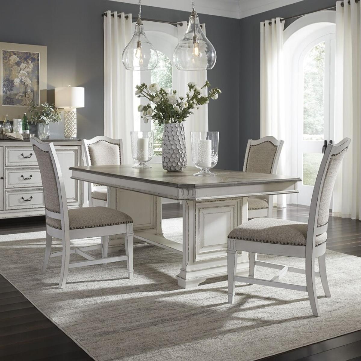 Abbey Park 5 Piece Trestle Table Set - Image 2