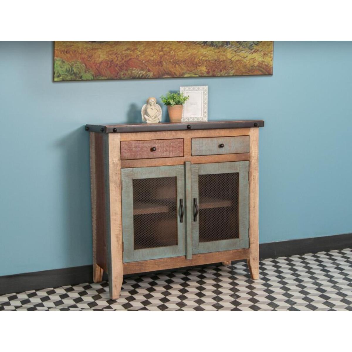 2 Drawer, 2 Mesh Doors Server - Antique - Image 3