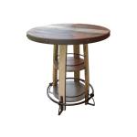 Antique Multicolor, Bistro Table Barrel Shaped with Shelves - Antique