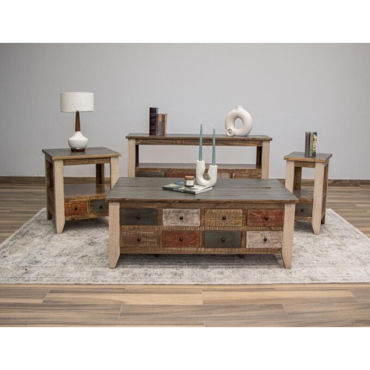 2 Drawer End Table - Antique - Image 3