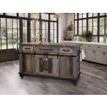 3 Drawer 6 Doors Kitchen Island - Loft Brown - Image 3