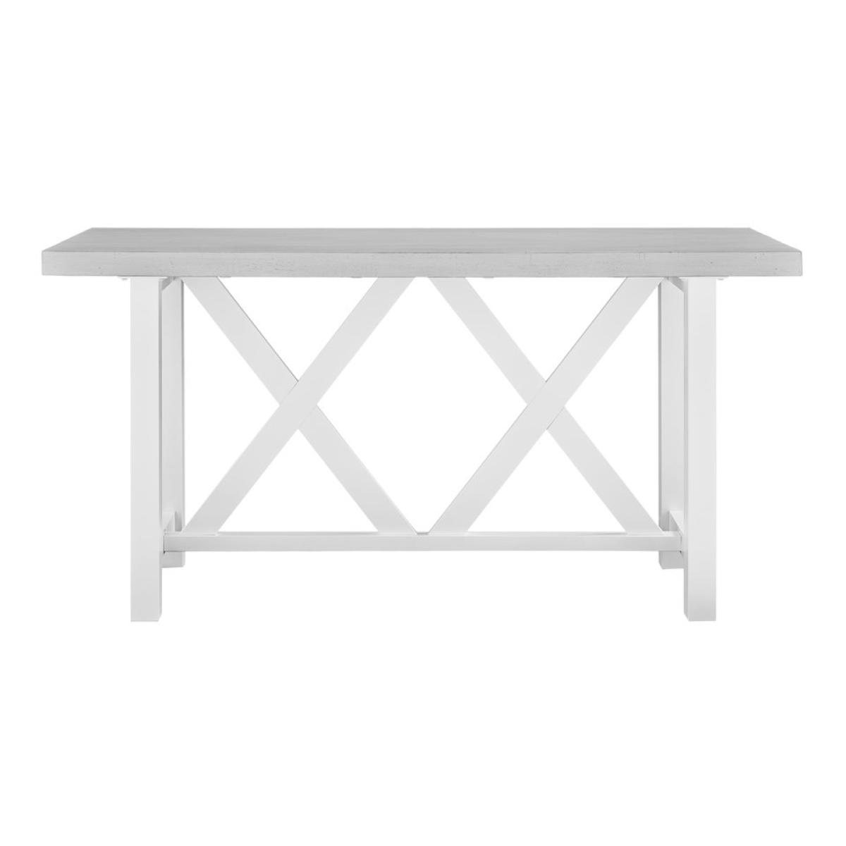 Hampton Collection - Double X Counter Table in Chalk and White - Image 3