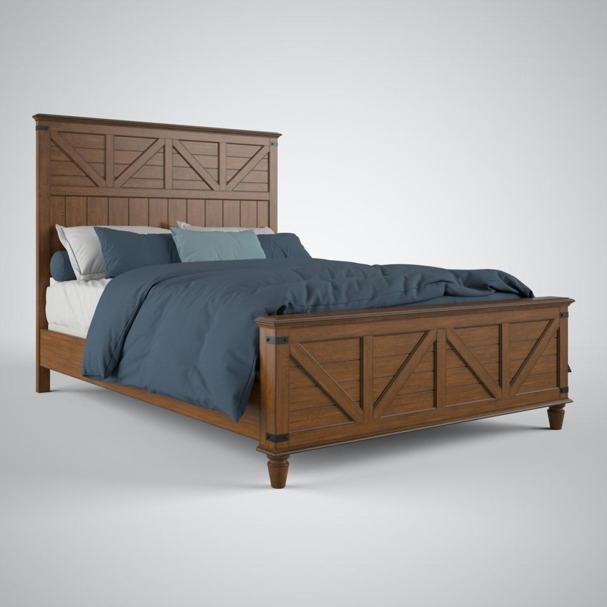 Farmhouse Chic Rustic King Bed in Bourbon - Image 2