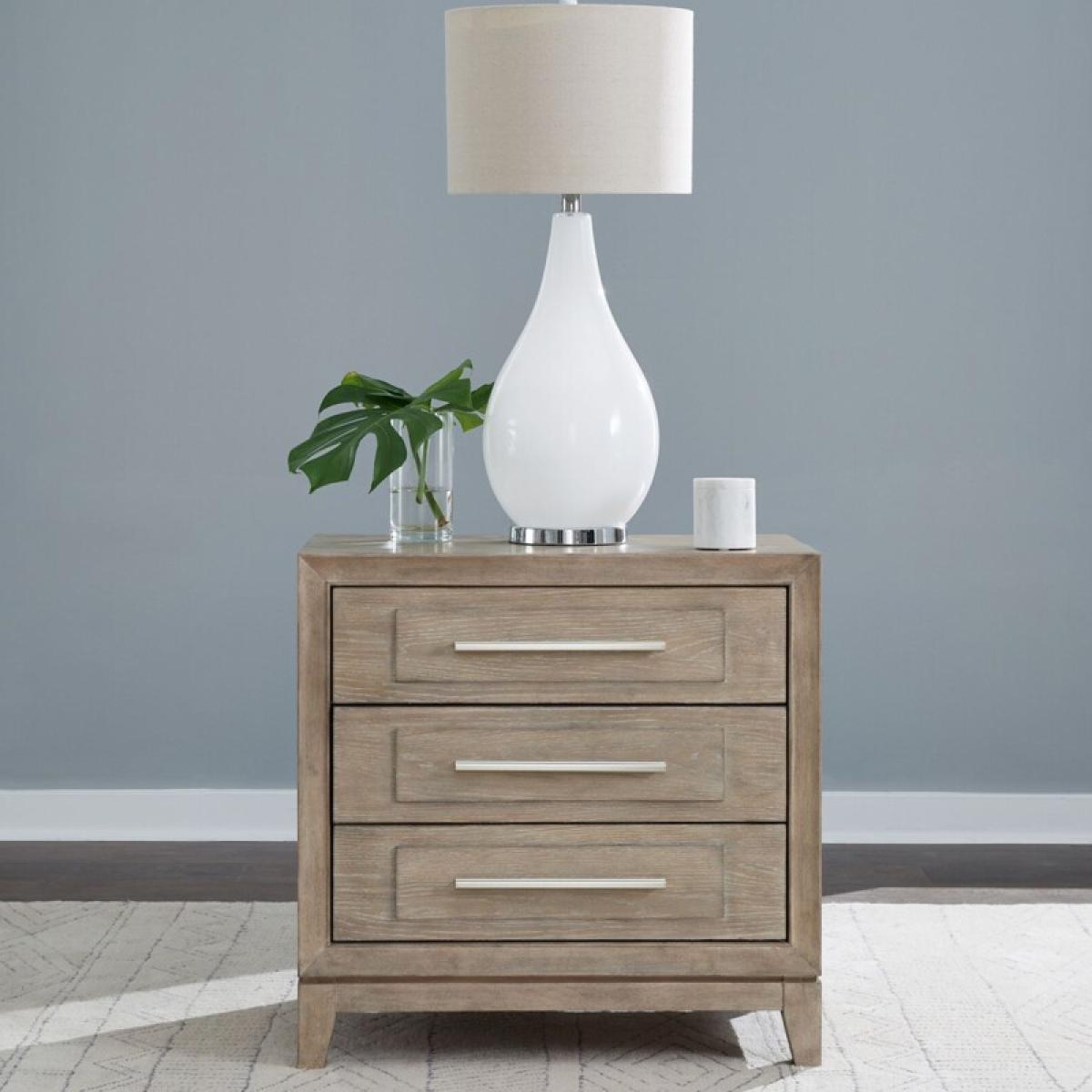 Brentwood 3 Drawer Nightstand w/ Charging Station - Image 2
