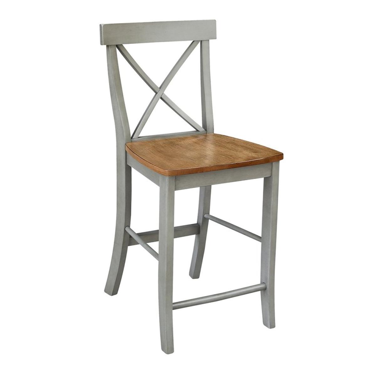 Dining Essentials - X-Back Stool in Hickory & Stone - Image 2