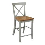 Dining Essentials - X-Back Stool in Hickory & Stone