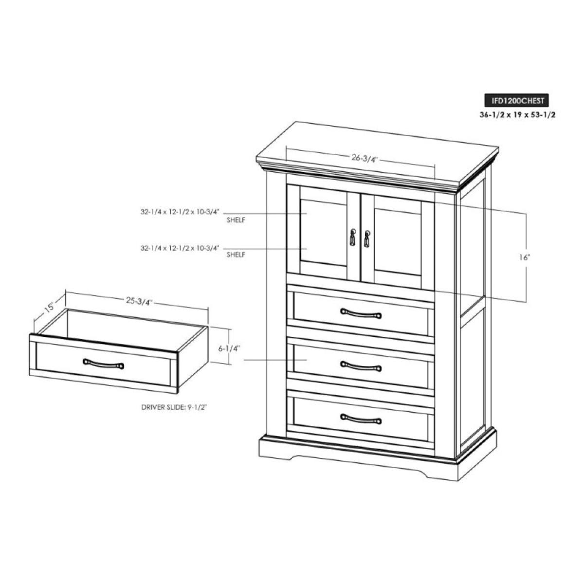 3 Drawer 2 Door Chest - Madeira - Image 8